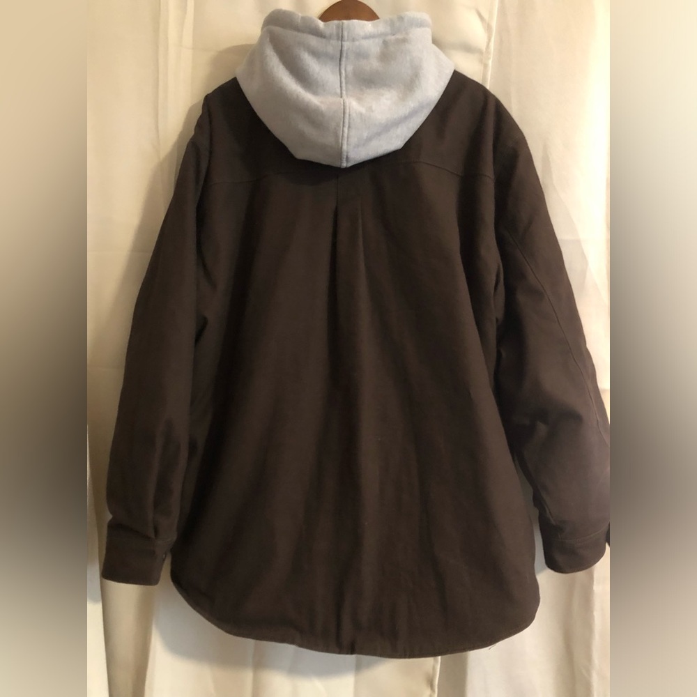Craftsman Work Dark Brown Canvas Jacket with Hoodie - Picture 7 of 16